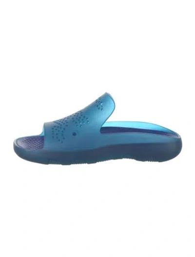 Pre-owned Burberry Rubber Slides In Blue