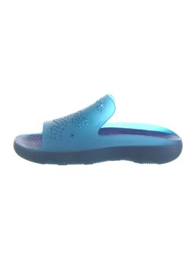 Pre-owned Burberry Rubber Slides In Blue