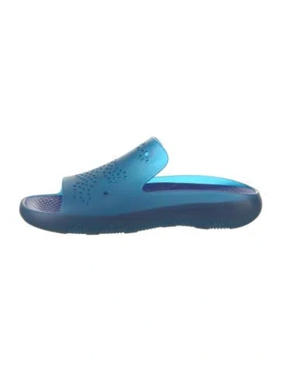 Pre-owned Burberry Rubber Slides In Blue