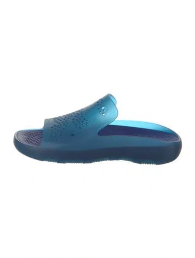 Pre-owned Burberry Rubber Slides In Blue