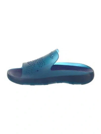 Pre-owned Burberry Rubber Slides In Blue