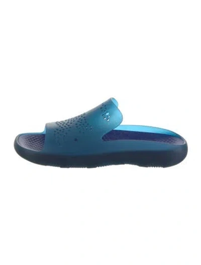 Pre-owned Burberry Rubber Slides In Blue
