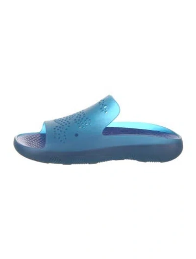 Pre-owned Burberry Rubber Slides In Blue