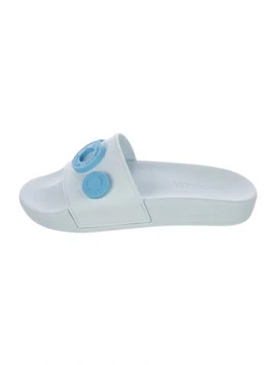 Pre-owned Burberry Rubber Slides In Blue
