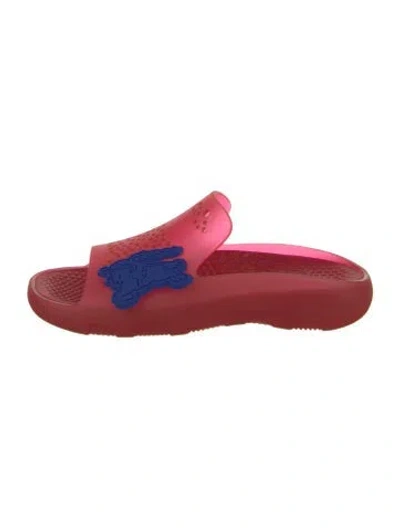 Pre-owned Burberry Rubber Slides In Red