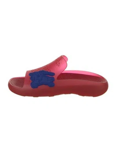 Pre-owned Burberry Rubber Slides In Red