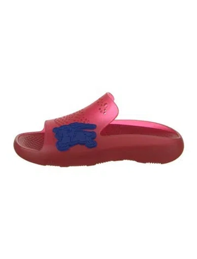 Pre-owned Burberry Rubber Slides In Red