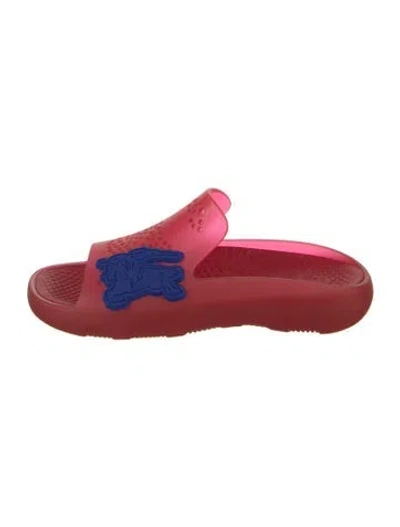 Pre-owned Burberry Rubber Slides In Red