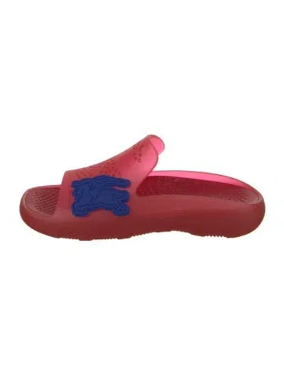 Pre-owned Burberry Rubber Slides In Red