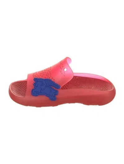 Pre-owned Burberry Rubber Slides In Red