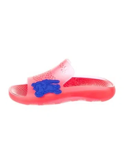 Pre-owned Burberry Rubber Slides In Red