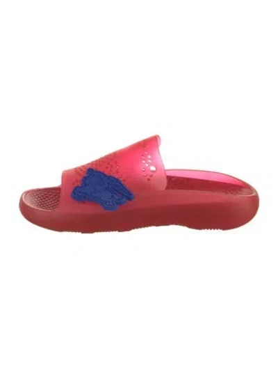 Pre-owned Burberry Rubber Slides In Red