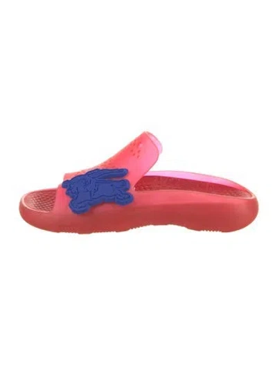 Pre-owned Burberry Rubber Slides In Red