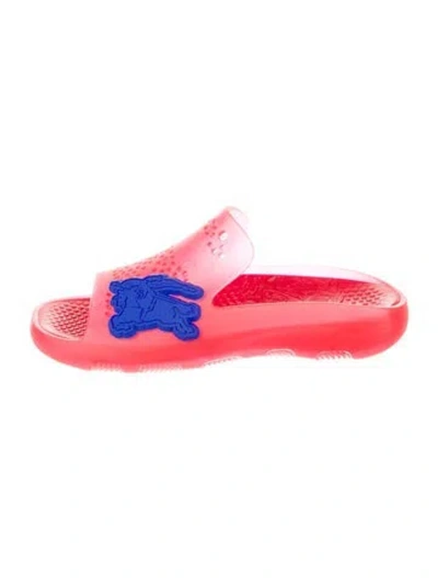 Pre-owned Burberry Rubber Slides In Red