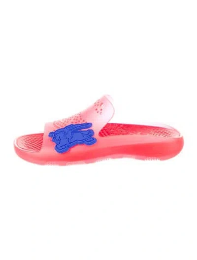 Pre-owned Burberry Rubber Slides In Red