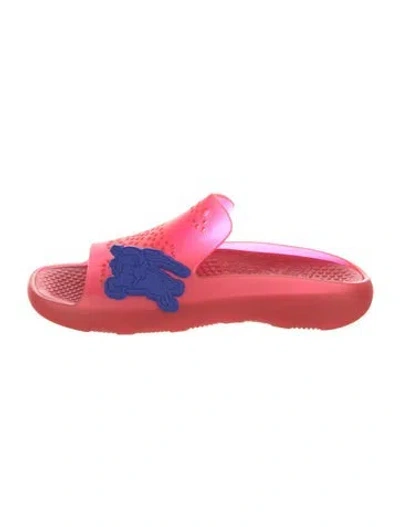 Pre-owned Burberry Rubber Slides In Red