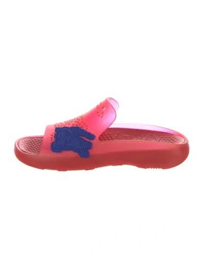Pre-owned Burberry Rubber Slides In Red