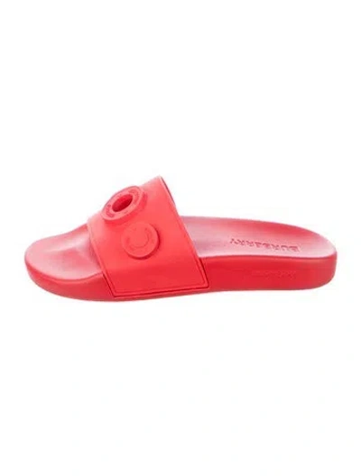 Pre-owned Burberry Rubber Slides In Red