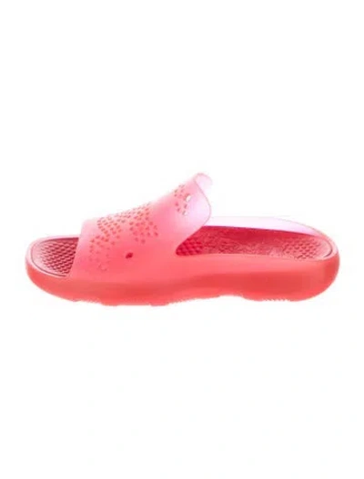 Pre-owned Burberry Rubber Slides In Red