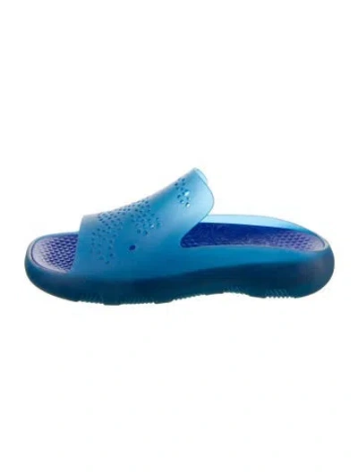 Pre-owned Burberry Rubber Slides W/ Tags In Blue