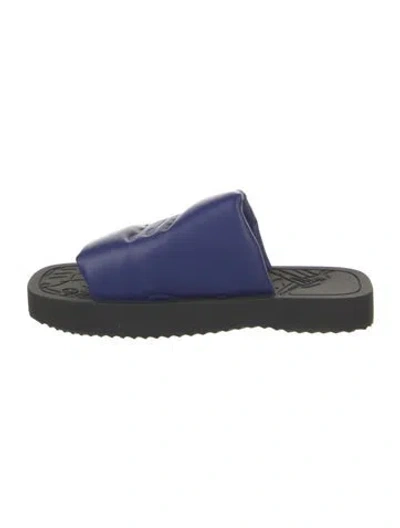 Pre-owned Burberry Rubber Slides W/ Tags In Blue
