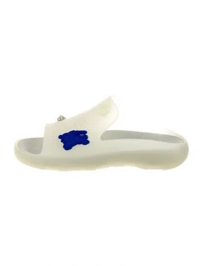 Pre-owned Burberry Rubber Slides W/ Tags In Neutral
