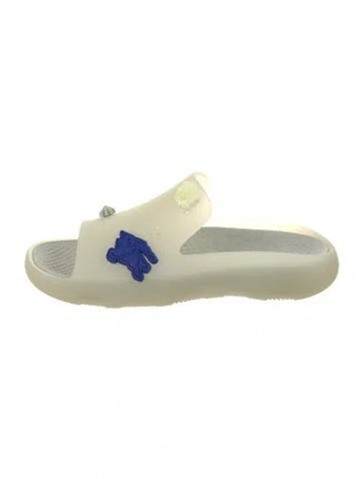 Pre-owned Burberry Rubber Slides W/ Tags In Neutral