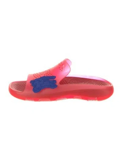 Pre-owned Burberry Rubber Slides W/ Tags In Red