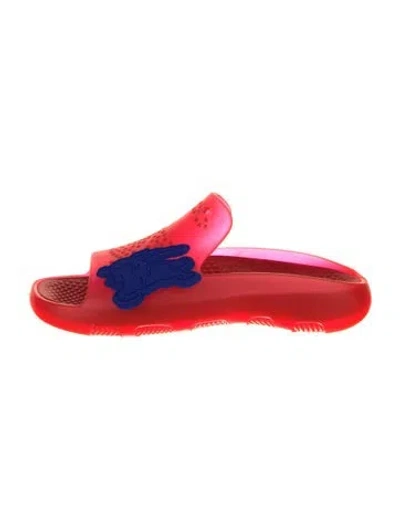 Pre-owned Burberry Rubber Slides W/ Tags In Red
