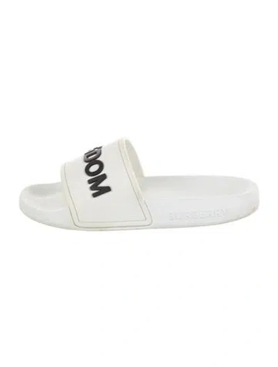 Pre-owned Burberry Babies' Rubber Slides In White