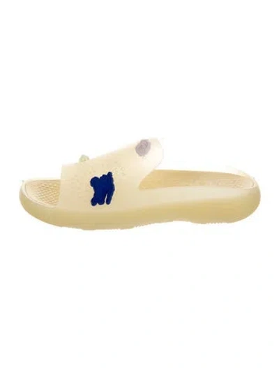 Pre-owned Burberry Rubber Slides In Yellow