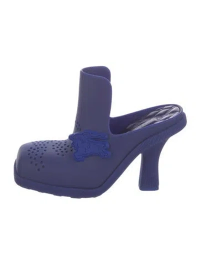 Pre-owned Burberry Rubber Slingback Pumps In Blue