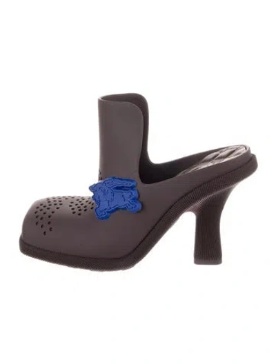 Pre-owned Burberry Rubber Slingback Pumps W/ Tags In Purple