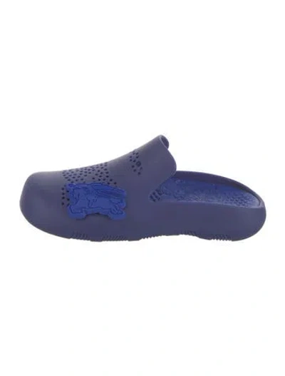 Pre-owned Burberry Rubber Slippers In Blue
