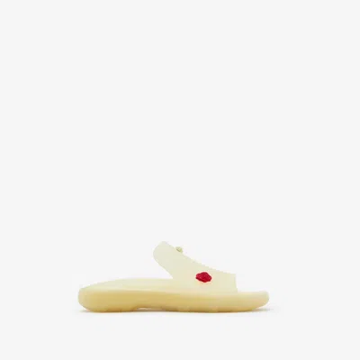 Burberry Rubber Stingray Slides In Sherbet