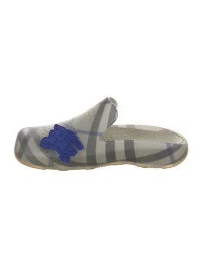 Pre-owned Burberry Rubber Striped Slides In Neutral