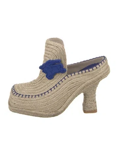 Pre-owned Burberry Rubber Tweed Pattern Mules W/ Tags In Yellow