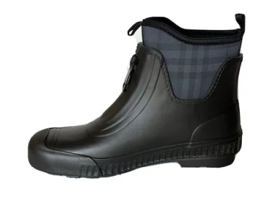 Pre-owned Burberry Rubber Women's Black/charcoal Ankle Boots 11 Us (41 Euro) 8045835 In Gray