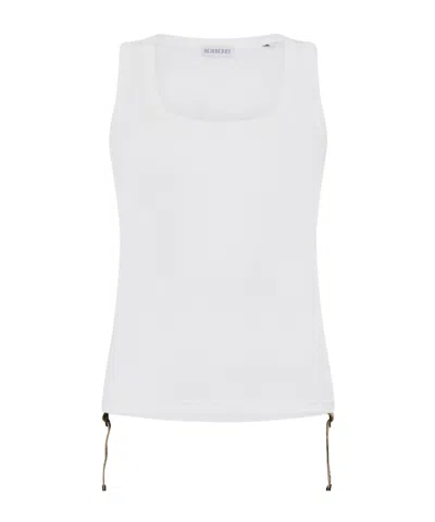 Burberry Ruched Buckle Tank Top In White