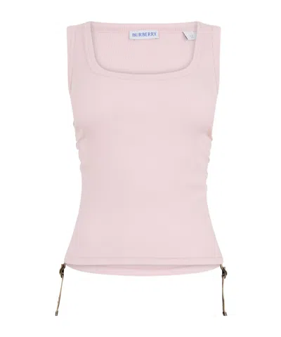 Burberry Ruched Buckle Tank Top In Pink