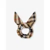 Burberry Ruched Check-print Cotton Scrunchie Sand Ip Check In Sand Ip Check