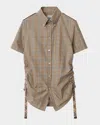 Burberry Camicia In Popeline Ricamato  Donna In Nut Ip Check