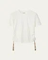 Burberry Ruched Check-ties Short-sleeve T-shirt