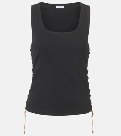 Burberry Cotton-blend Gathered Tank Top In Black