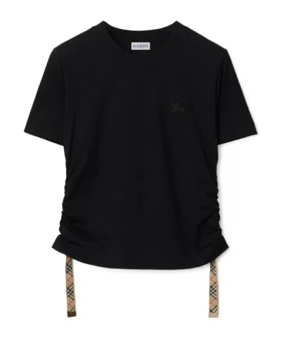 BURBERRY BURBERRY RUCHED DETAIL CREWNECK T-SHIRT