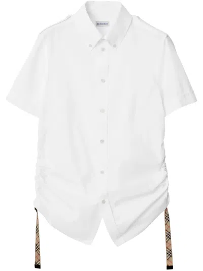 Burberry Ruched-detailing Shirt In White