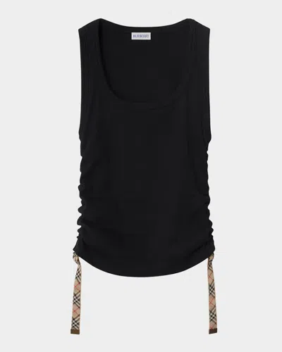 BURBERRY RUCHED SIDES RIB TANK TOP