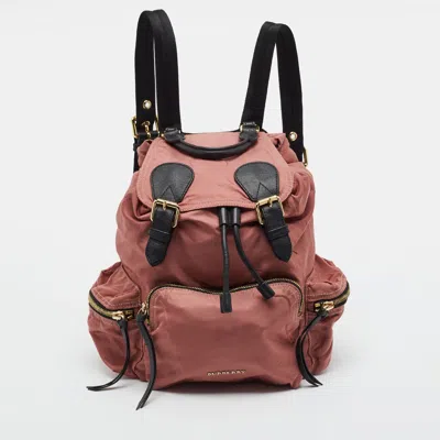 Pre-owned Burberry Rucksack Mauve Nylon Backpack In Pink