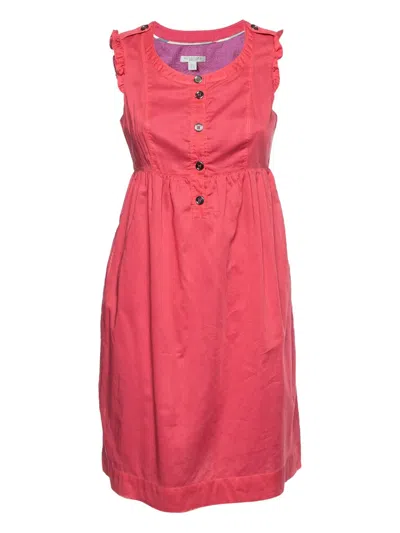 Pre-owned Burberry Ruffle-detail Cotton Dress