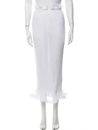 Pre-owned Burberry Ruffle Embellishment Long Skirt In White